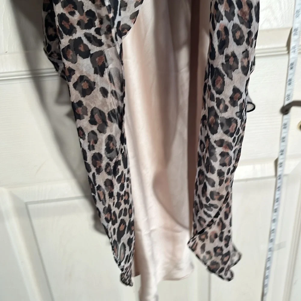 RARE! Y2K-Victoria’s Secret-M-leopard print, chiffon, stud, satin, slip, dress.